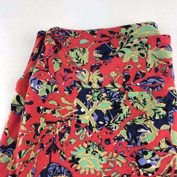 LuLaRoe Tall Curvy Floral Leggings‎ Orange Purple Green Yellow - Picture 3 of 5
